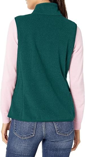 Green Fleece Zip-Up Vest image 2
